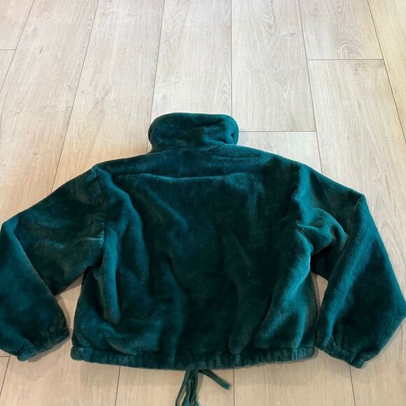 Sans Souci Green Faux Fur bomber jacket size s - Picture 5 of 7